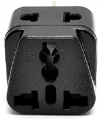 OREI DB10-BLK World (USA, UK, China) to India Type D Travel Adapter Plug 2 in 1 Three Pin Plug(Black)