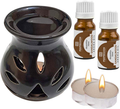 PEEPRESION Sandalwood Diffuser Set PPS-CerDiff_2TL_2SW_Black(5 x 4 ml)
