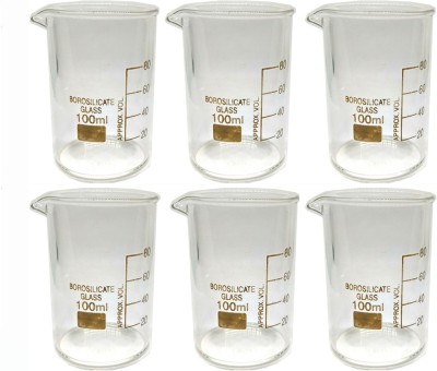 GIFTBASHINDIA 100 ml Flat Beaker(Pack of 6)