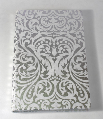 Camlon Exports Handmade Black color embossed silver foil print cover notebook A4 Diary Unrulled 96 Pages(Grey)