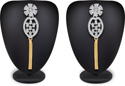 Vermont Latest Designer Stylish Trendy Ethnic Gold Plated Diamond Alloy Drops & Danglers