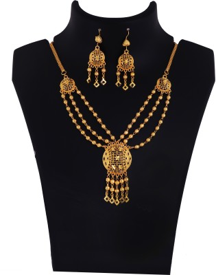 Manikya Brass Gold-plated Gold Jewellery Set(Pack of 1)