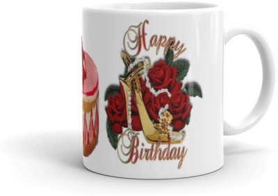 Gift4You Premium Quality Happy Birthday Printed Coffee Cup White - 11 Oz Cup Gift for Friend, Brother, Sister, and Partner, Gift for Boyfriend, Girlfriend, Lover Ceramic Coffee Mug(330 ml)