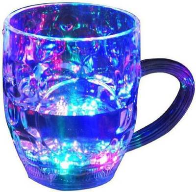 BOXO Rainbow Magic Color Cup with LED Light Party (250 ml) Glass Mason Jar  (250 ml)