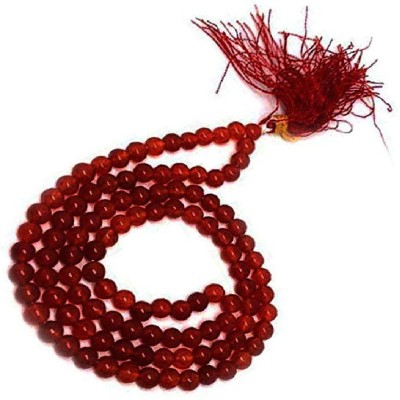 AIR9999 Red Carnelian 108 Beads 8 Mm Power Mala Rosary For Men And Women Crystal Necklace