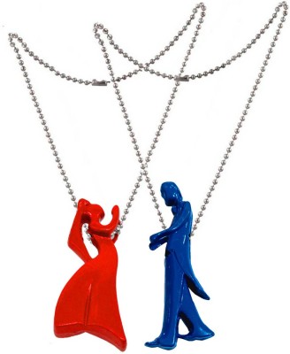 Shiv Jagdamba Romantic Couple Dancing Boy and Girl Lover Creative Jewelry With 2 Chain His Her Lover Gift Metal Pendant