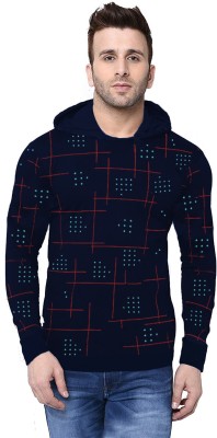 JUGULAR Printed Men Hooded Neck Dark Blue T-Shirt