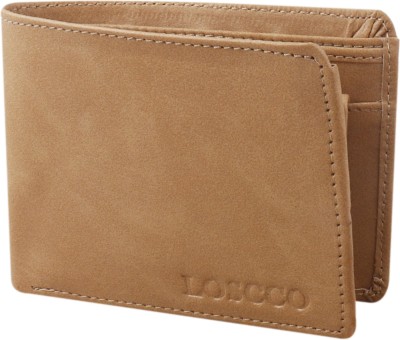 loscco Men Casual Khaki Artificial Leather Wallet(5 Card Slots)