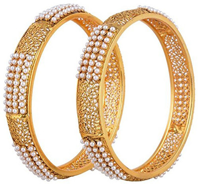 Yellow Chimes Alloy Gold-plated Bangle Set(Pack of 2)