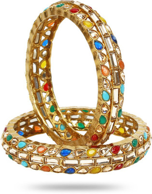YouBella Copper Gold-plated Bangle Set(Pack of 2)