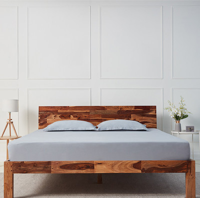 Wakefit Andromeda Sheesham Solid Wood Queen Bed(Finish Color - Natural)