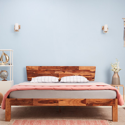 Wakefit Auriga Sheesham Solid Wood Queen Bed(Finish Color - Natural)