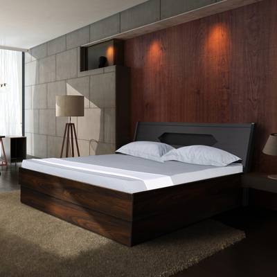 Zuari Florence Engineered Wood Queen Box Bed  (Finish Color - Imperial Teak, Delivery Condition - Knock Down)