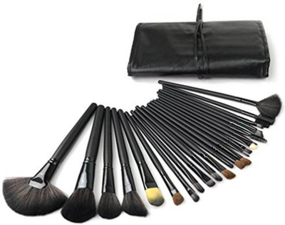 Rsentera Foundation Brush set and Mineral Powder Brush set 24 Pcs with PU leather bag.(Pack of 24)