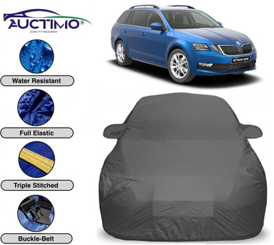 AUCTIMO Car Cover For Skoda Octavia Combi (With Mirror Pockets)(Grey)