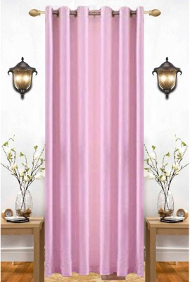 India Furnish 274.1 cm (9 ft) Polyester Semi Transparent Long Door Curtain Single Curtain(Plain, Solid, Light Pink)