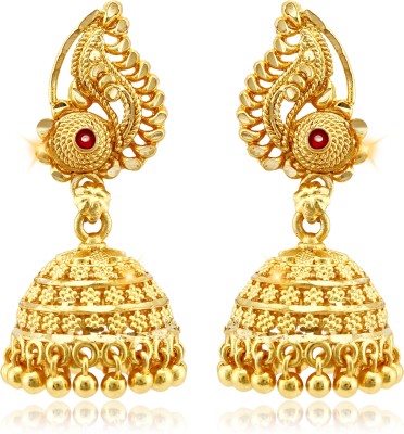 VIGHNAHARTA Traditional 1 Gm Gold Plated Jhumka for Women and Girls Alloy Jhumki Earring