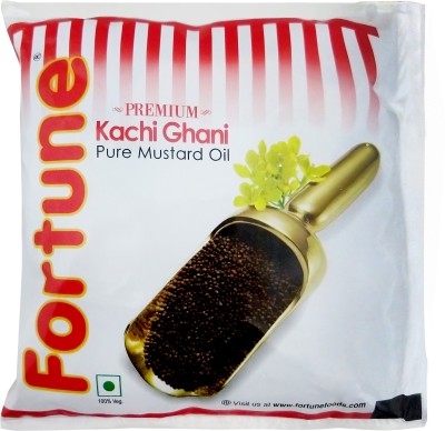 Fortune Kachi Ghani Mustard Oil Pouch  (500 ml)