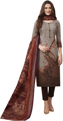Miraan Cotton Blend Solid, Printed Salwar Suit Material