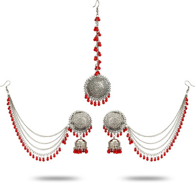 YouBella Alloy Silver Silver, Red Jewellery Set(Pack of 1)