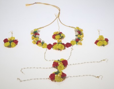 anagha Fabric, Dori, Plastic, Paper Red, Yellow Jewellery Set(Pack of 1)