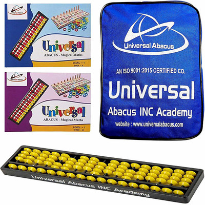 Universal Abacus Kit Containing Books of Level1 (A and B Both) Matty Bag and Kids Abacus Tool (Combo pack of 3)(Blue, Yellow, Multicolor)