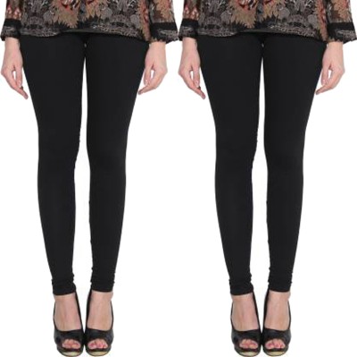 Clarita Churidar  Ethnic Wear Legging(Black, Solid)