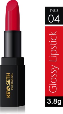 Keyaseth Glossy Lipstick(04 Bright Red, 3.8 g)