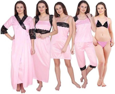 Bombshell Women Nighty Set(Pink)