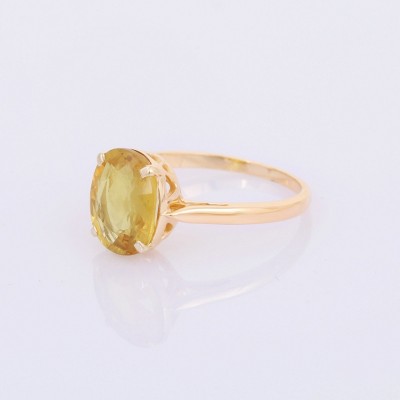 Jaipur Gemstone Ceylonmine 5.25 ratti natural yellow sapphire ring original & certified gemstone pushkar ring for unisec Copper Sapphire Copper Plated Ring