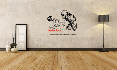 PEACOCKRIDE 60 cm Mother Teresa I The woman who won billion hearts I Self Adhesive Sticker(Pack of 1)