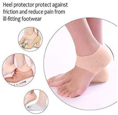 Alpha Getshape Anti Crack Silicone Heel Protector/Gel Heel Heel Support(Beige)