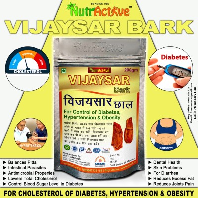 NutrActive Vijaysar Herbal Wood Bark for Diabetes Control(600 g)