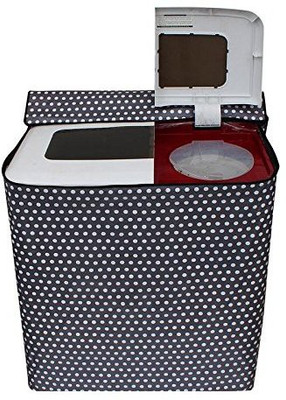 KingMatters Top Loading Washing Machine  Cover(Width: 82 cm, White, Blue)