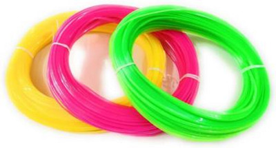 nimi creation Plastic Broom Wires for Craft Works, Basket Making, Flower vases Making, Pack of 3, Each colour 1 pack (yellow pink and green )