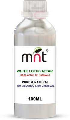 MNT White Lotus Attar For Unisex, Long Lasting & Alcohol Free (100ml) - Pure Natural & Premium Quality Roll-on Floral Attar(White Lotus)