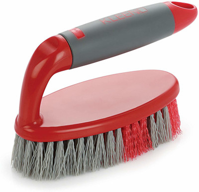 cello Kleeno Tile Scrubber Brush with Flexible Bristles & Handle For Bathroom, Kitchen Microfibre Dry Brush(Red, Grey)