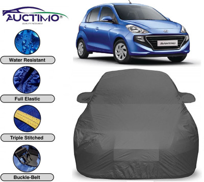 AUCTIMO Car Cover For Hyundai Santro (With Mirror Pockets)(Grey)