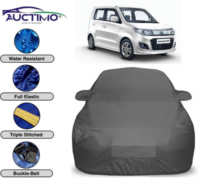 AUCTIMO Car Cover For Maruti Suzuki Wagon R 1.0 (With Mirror Pockets)(Grey)