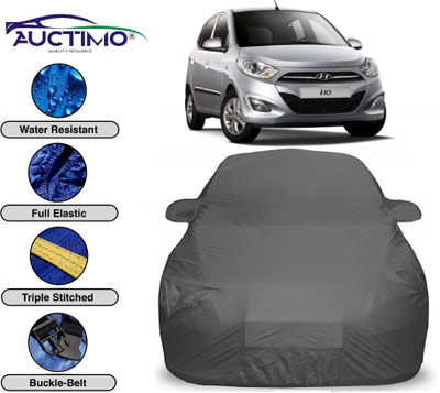 AUCTIMO Car Cover For Hyundai i10 (With Mirror Pockets)(Grey)