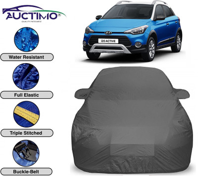 AUCTIMO Car Cover For Hyundai i20 Active (With Mirror Pockets)(Grey)