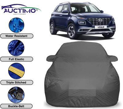 AUCTIMO Car Cover For Hyundai Venue (With Mirror Pockets)(Grey)
