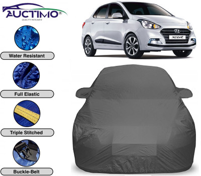 AUCTIMO Car Cover For Hyundai Xcent (With Mirror Pockets)(Grey)