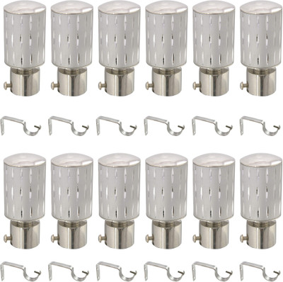Bzcarts Multicolor Curtain Knobs, Rod Rail Bracket, Curtain Hooks Metal(Pack of 6)