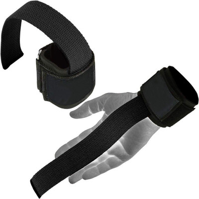 GymWar Weight Lifting Strap Wrist Support (Pack of 2) Wrist Support(Black)