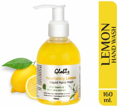 Globus Naturals Hydrating & Refreshing Lemon Liquid Hand wash With Neem & Aloe vera Hand Wash Pump Dispenser(160 ml)