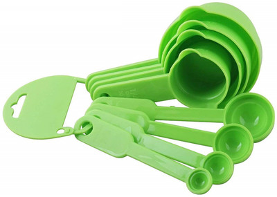 JEN Measuring Cup and Spoon Set , Green- Plastic Measuring Cup Set(30 ml, 60 ml, 120 ml, 240 ml)
