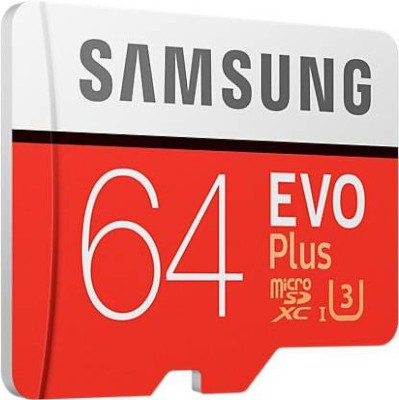 SAMSUNG EVO PLUS 64 GB MicroSD Card Class 10 95 MB/s  Memory Card (With Adapter)