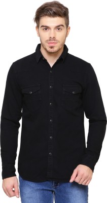 SOUTHBAY Men Solid Casual Black Shirt