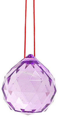 Astrodidi Feng Shui Purple Crystal Ball Reiki Sphatik Prism Ball 40mm for Positive Energy Decorative Showpiece  -  4 cm(Crystal, Purple)
